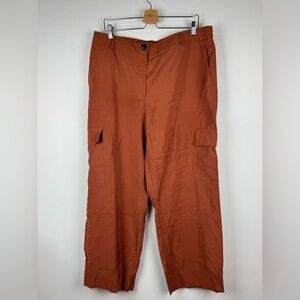 Wide Leg Cargo Pants in Rust - Women's